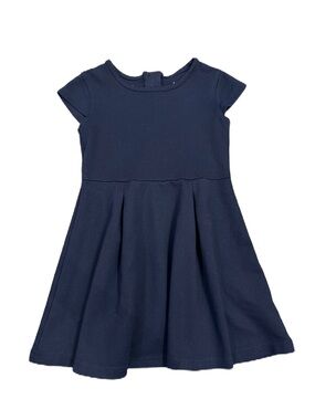 Girls Uniform Navy Cap-Sleeve Fit & Flare Dress - Size 4-5